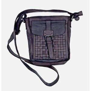 ASHWOOD HERITAGE Crossbody Bag Brown Leather Woven England UK Purse Handbag Boho